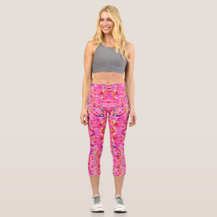 Cute colourful abstract swirls paint capri legging