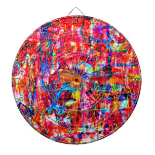 Cute colourful abstract waves painting dartboard