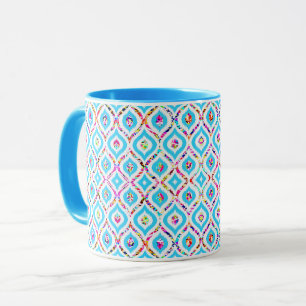 Cute colourful abstract zigzag patterns mug