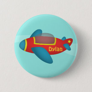 Cute Colourful Aeroplane Jet for Kids 6 Cm Round Badge