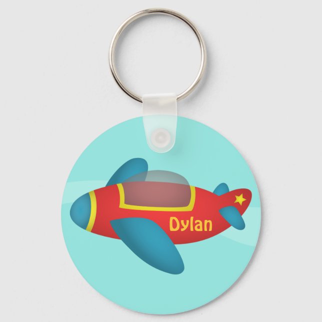 Cute Colourful Aeroplane Jet for Kids Key Ring (Front)