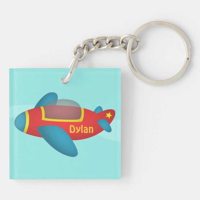 Cute Colourful Aeroplane Jet for Kids Key Ring (Back)