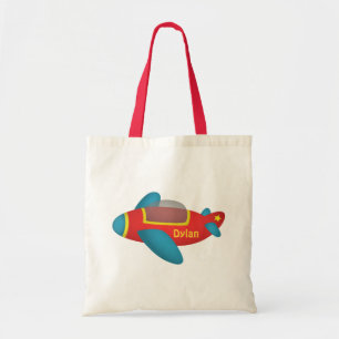 Cute Colourful Aeroplane Jet for Kids Tote Bag