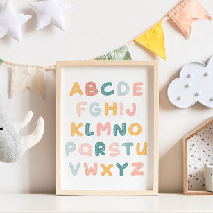 Cute Colourful Alphabets Nursery Poster