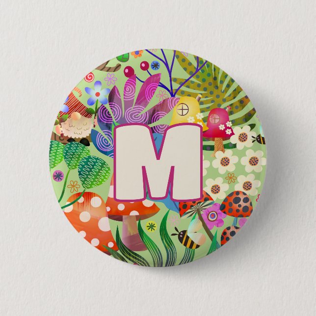 Cute Colourful and Bright Enchanted Woodland Fores 6 Cm Round Badge (Front)