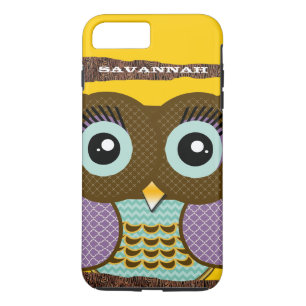 Cute Colourful Aqua Coral Owl Case-Mate iPhone Case