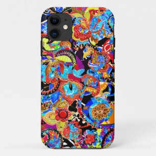 Cute colourful artistic flowers patterns Case-Mate iPhone case