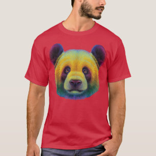 cute colourful Artistic panda bear head face for L T-Shirt