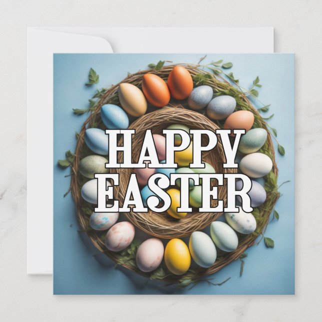 Cute Colourful Artsy Easter Egg Collage Card (Front)