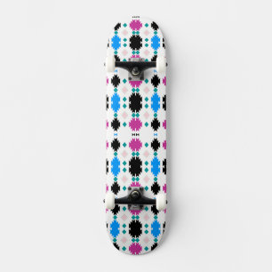 Cute colourful aztec pattern license plate skateboard