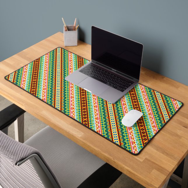 Cute colourful aztec patterns design desk mat (Office 2)