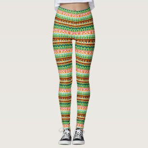 Cute colourful aztec patterns design leggings