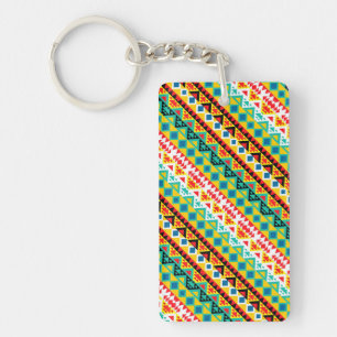 Cute colourful aztec patterns design paper cup key ring