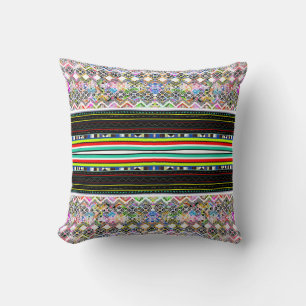 Cute colourful aztec tribal patterns cushion