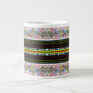 Cute colourful aztec tribal patterns large coffee mug