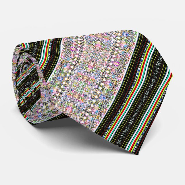 Cute colourful aztec tribal patterns tie (Rolled)