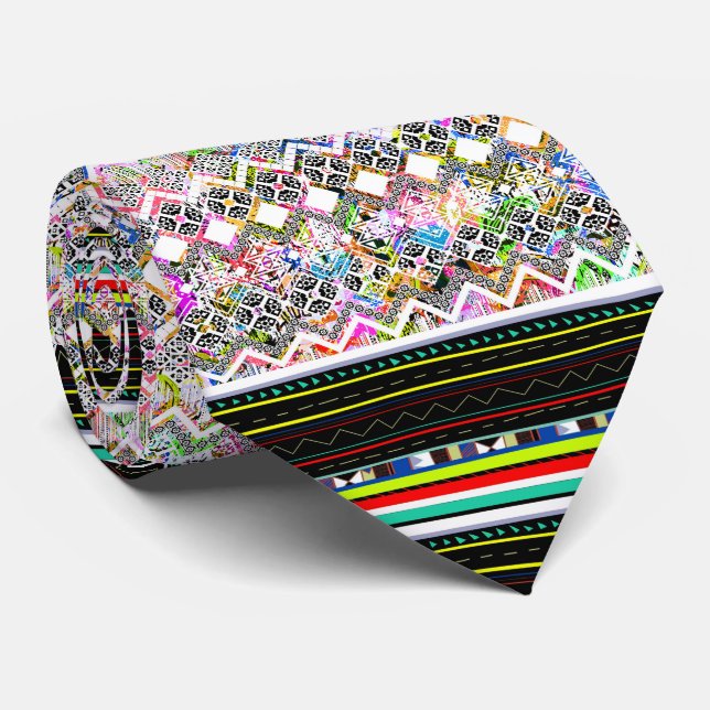 Cute colourful aztec tribal patterns tie (Rolled)