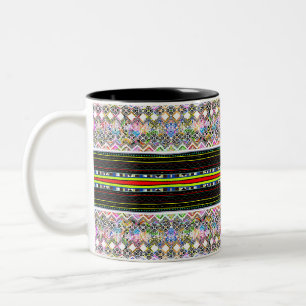 Cute colourful aztec tribal patterns Two-Tone coffee mug