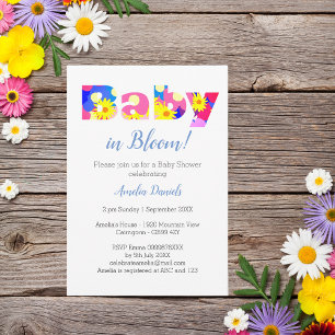 Cute & Colourful Baby in Bloom Shower Invitation