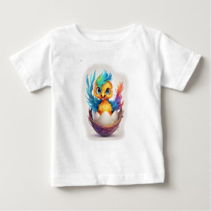 Cute Colourful Baby Phoenix Hatching Baby T-Shirt