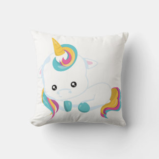 Cute Colourful Baby Unicorn Cushion