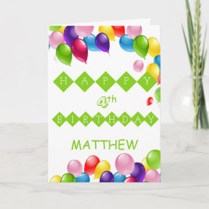 Cute Colourful Balloons Birthday Holiday Card