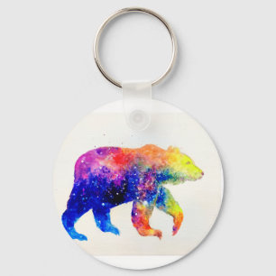 Cute colourful bear key ring