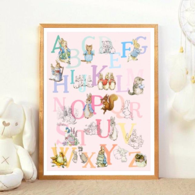 Cute Colourful Beatrix Potter Alphabet Nursery Poster (Creator Uploaded)
