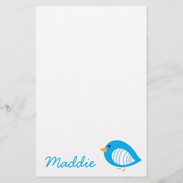 Cute colourful bird illustration stationery (Front)