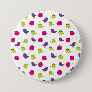 Cute colourful birds 7.5 cm round badge