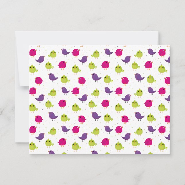 Cute colourful birds   announcement (Front)