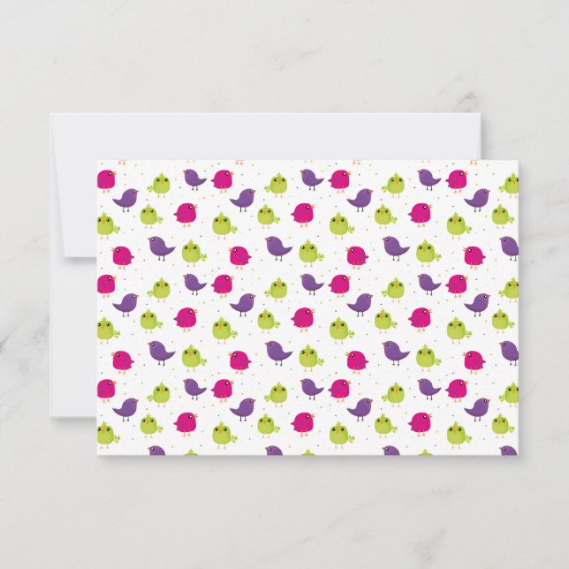 Cute colourful birds  announcement (Front)