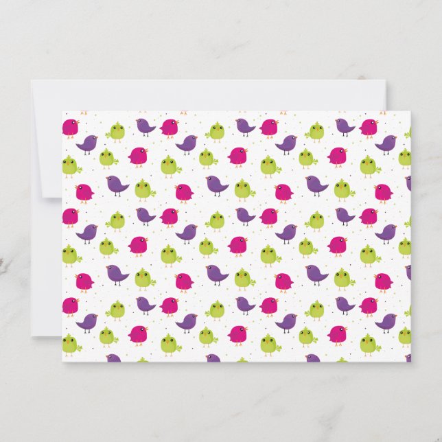 Cute colourful birds  announcement (Front)