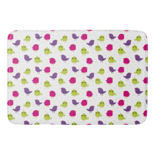 Cute colourful birds  bath mat
