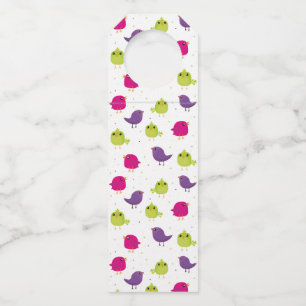 Cute colourful birds  bottle tag