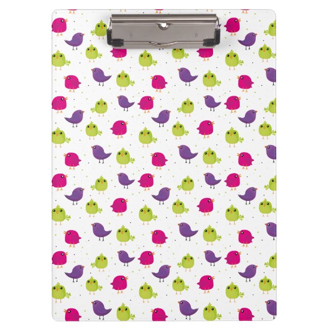 Cute colourful birds   clipboard (Front)