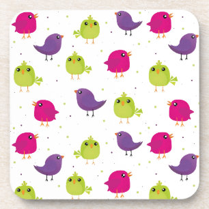 Cute colourful birds coaster