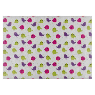 Cute colourful birds cutting board