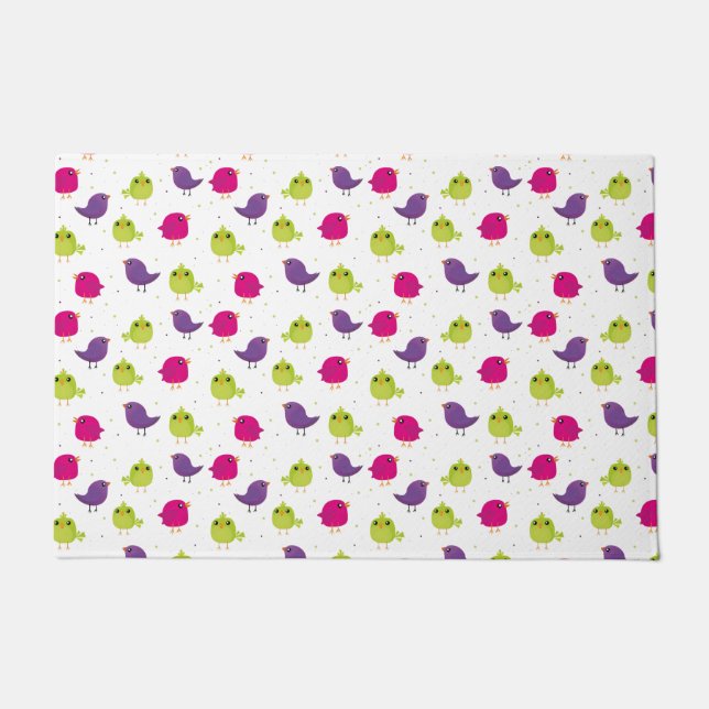 Cute colourful birds   doormat (Front)