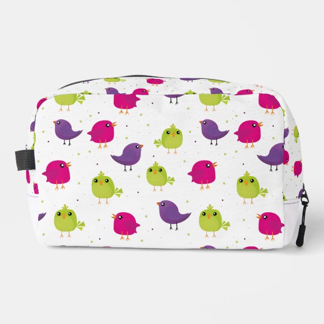 Cute colourful birds  dopp kit (Front)