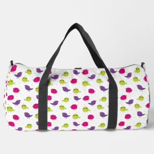 Cute colourful birds duffle bag
