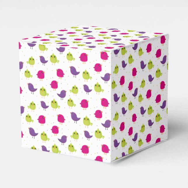 Cute colourful birds  favour box (Front Side)