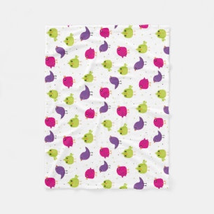 Cute colourful birds  fleece blanket
