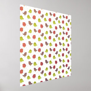Cute colourful birds foil prints