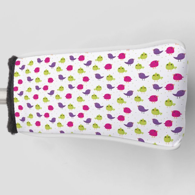 Cute colourful birds  golf head cover (Front)
