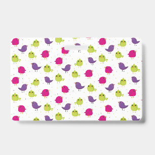 Cute colourful birds ID badge