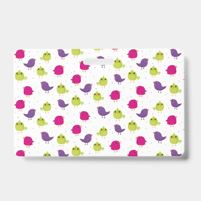Cute colourful birds  ID badge (Front)