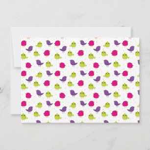 Cute colourful birds invitation