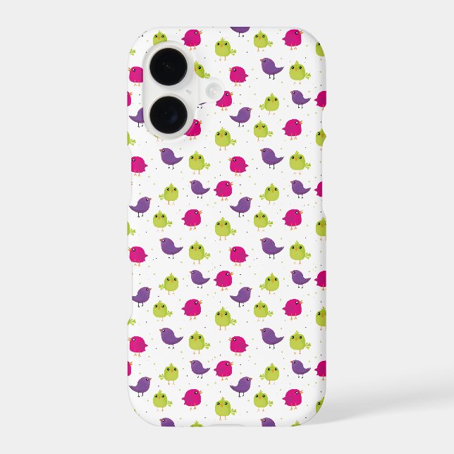Cute colourful birds   iPhone case (Back)