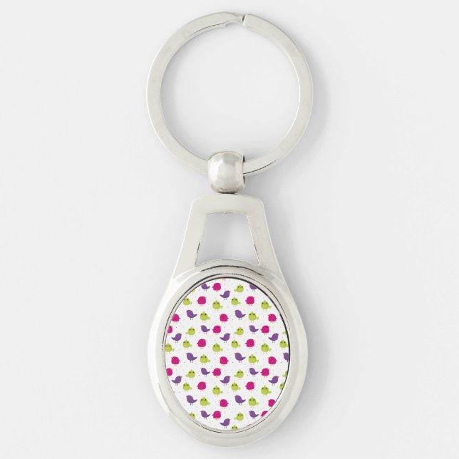 Cute colourful birds   key ring (Front)